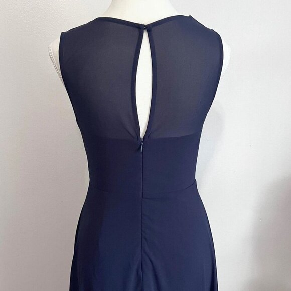 BHLDN CAPULET BRIDESMAID NAVY CHIFFON EVENING GOWN DRESS - S - Picture 9 of 15